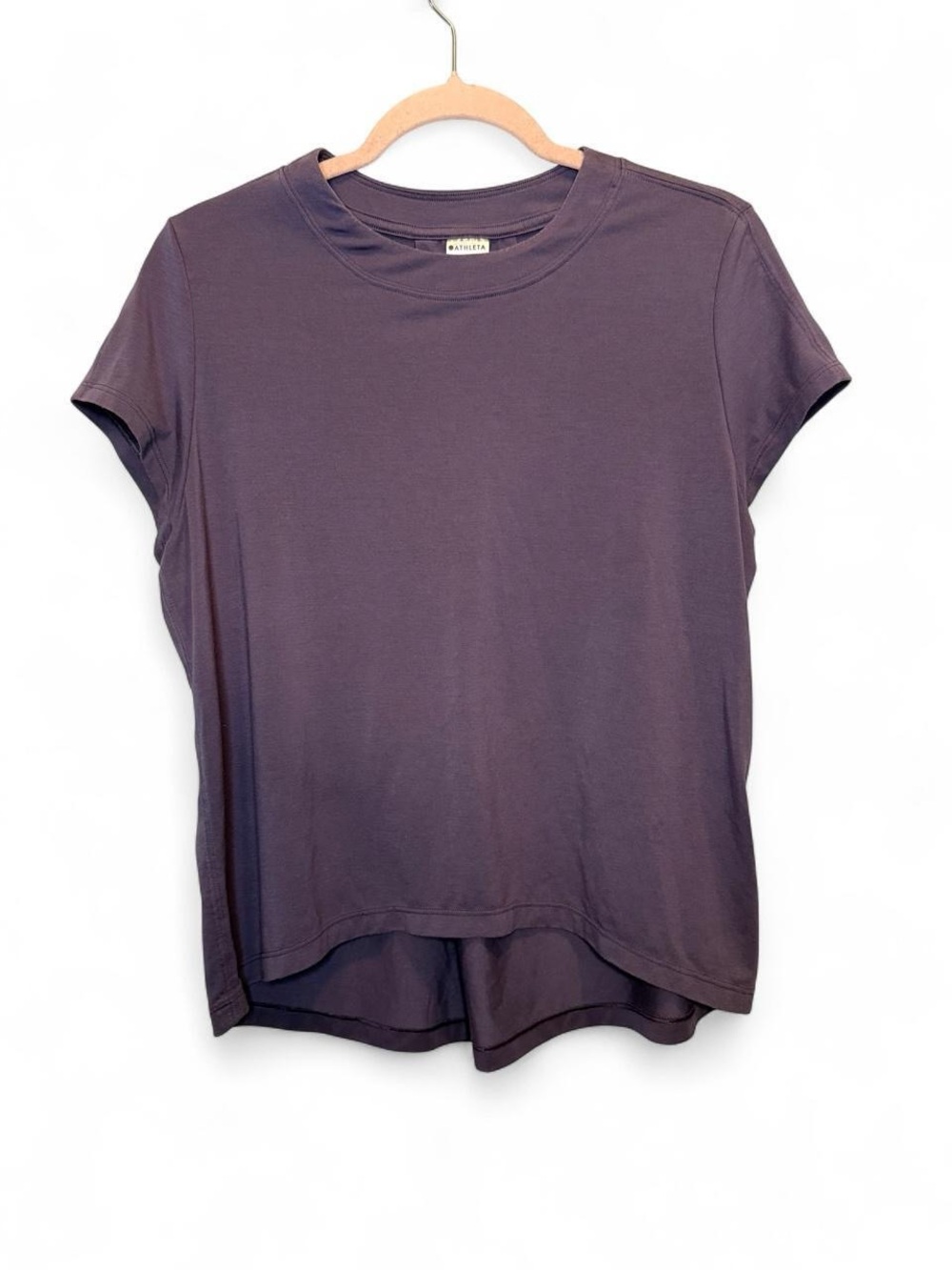 Athleta Purple Pleated Back High-Low Active Tee XXS Activewear Buttery Soft